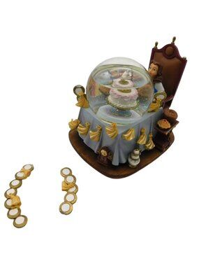 Disney Beauty & The Beast Belle Musical Snow Globe Be Our Guest Damaged READ